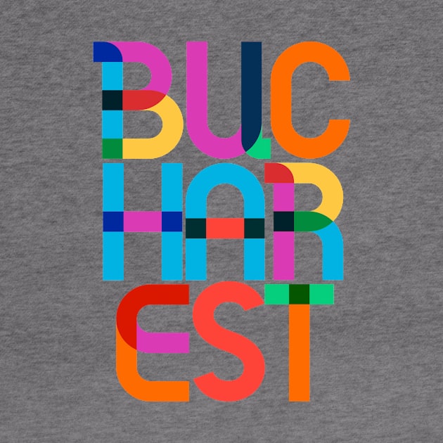 Bucharest Romania Pop Art Letters by Hashtagified